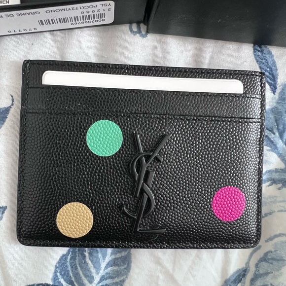 Saint Laurent
YSL Monogram Polka-Dot Flat Card Case - Picture 2 of 11
